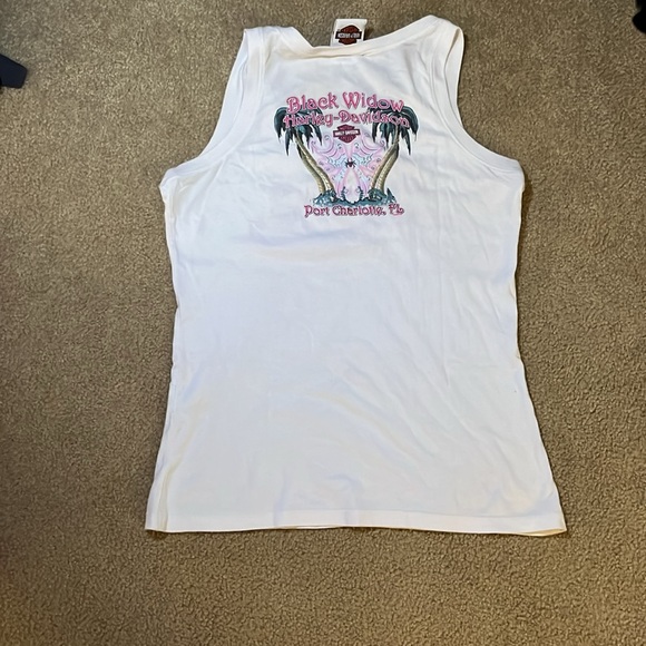 White Harley Davidson tank top, size large - Picture 2 of 3
